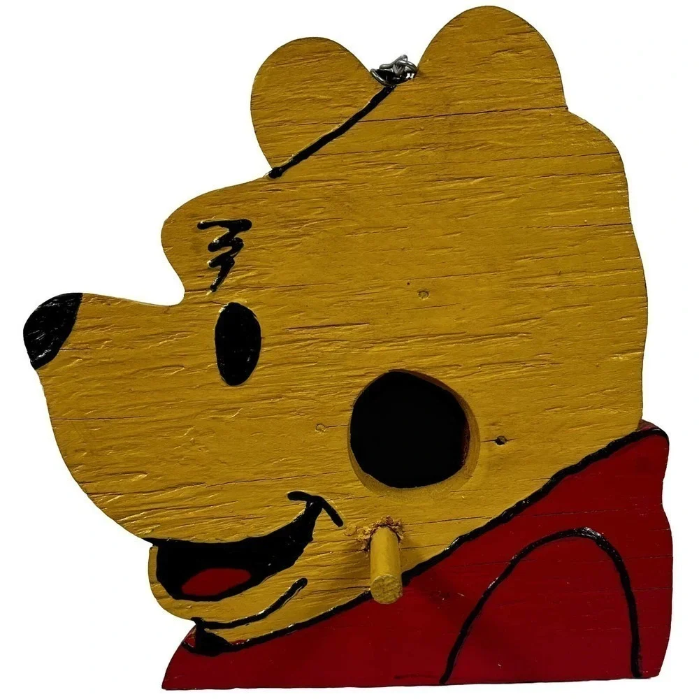 WINNIE the POOH Handmade Wooden Bird House Decoration Nesting Box or Decoration